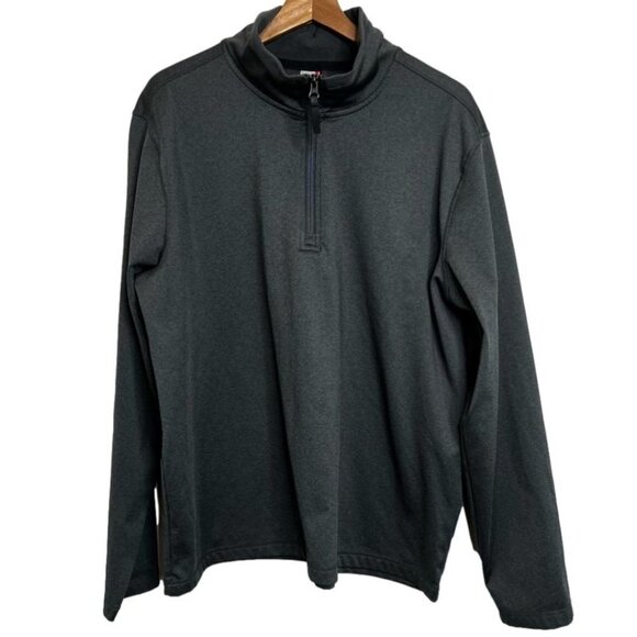 32 Degrees Mens Size Medium Dark Grey 1/4 Zip Fleece Pullover Sweatshirt Top - Picture 1 of 9